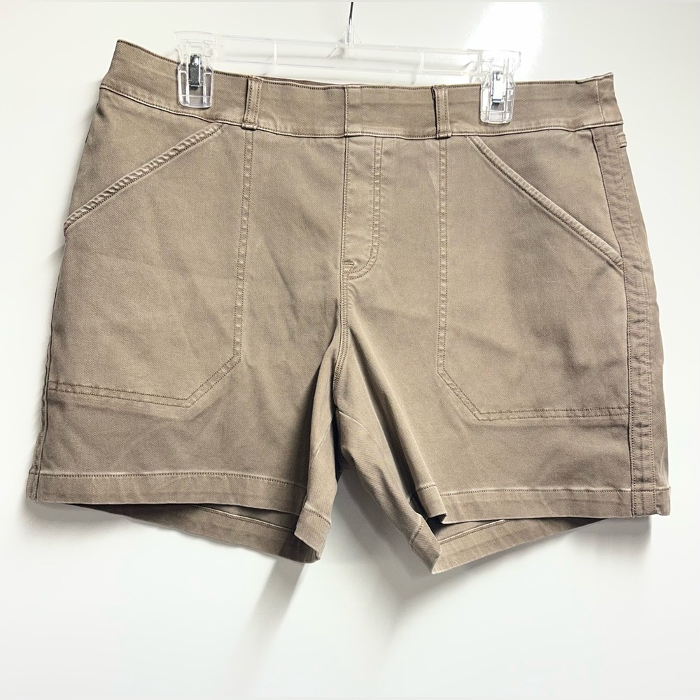 SPANX STRETCH TWILL SHORTS 6" size xl women’s in smoke brown - Picture 3 of 7